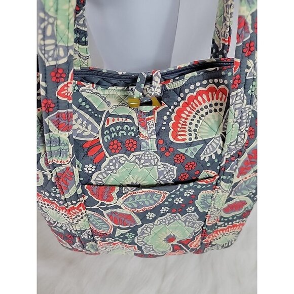 Vera Bradley Floral Nomadic Orginal Tote Bag  Large Gray Green - Picture 4 of 8